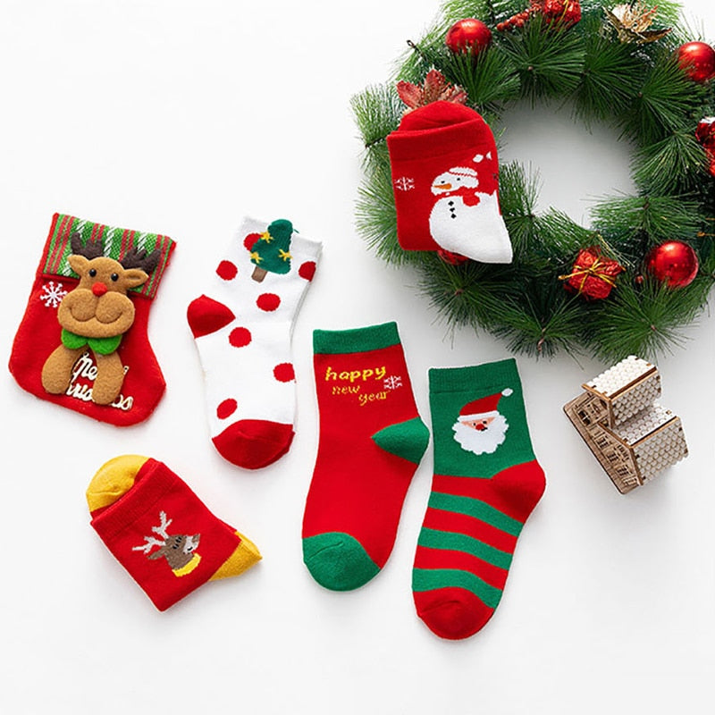 Baby Christmas Socks 5-Pair Set