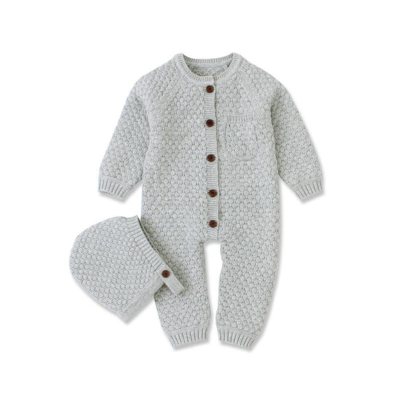 Solid Knit Baby Jumpsuits
