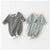 Dino Striped Cotton Baby Jumpsuit